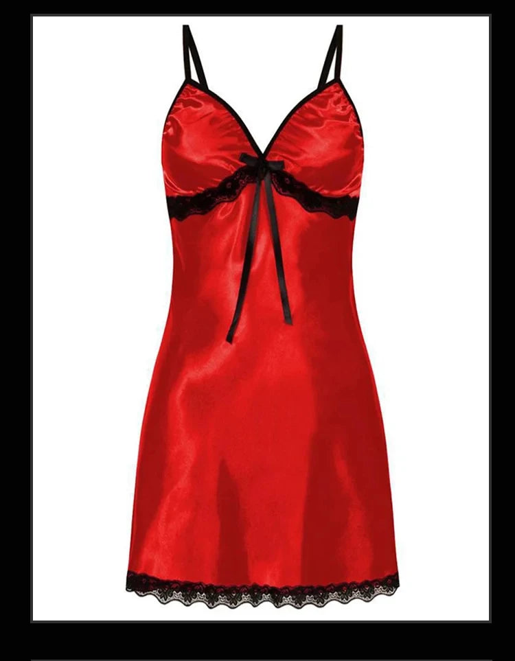 Women Sexy Sleepwear Silk Satin Nightwear Slip Dress Sleeveless Pajamas Nightgown Plus Size Nightwear Comfortable