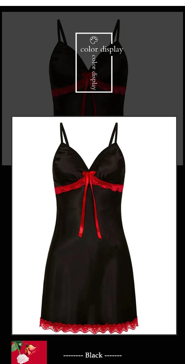 Women Sexy Sleepwear Silk Satin Nightwear Slip Dress Sleeveless Pajamas Nightgown Plus Size Nightwear Comfortable