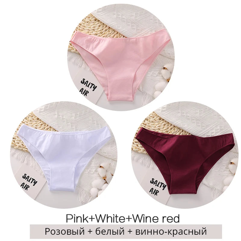 INTIMO SECRETS 3PCS Cotton Panties – Plus Size Women M-2XL Lingerie