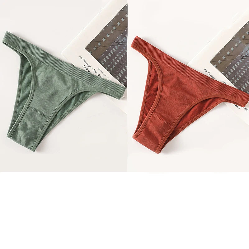 INTIMO SECRETS 2-Pack Brazilian G-String Set – Seamless High-Leg Thong with 100% Cotton Gusset & Sporty Wide Waistband