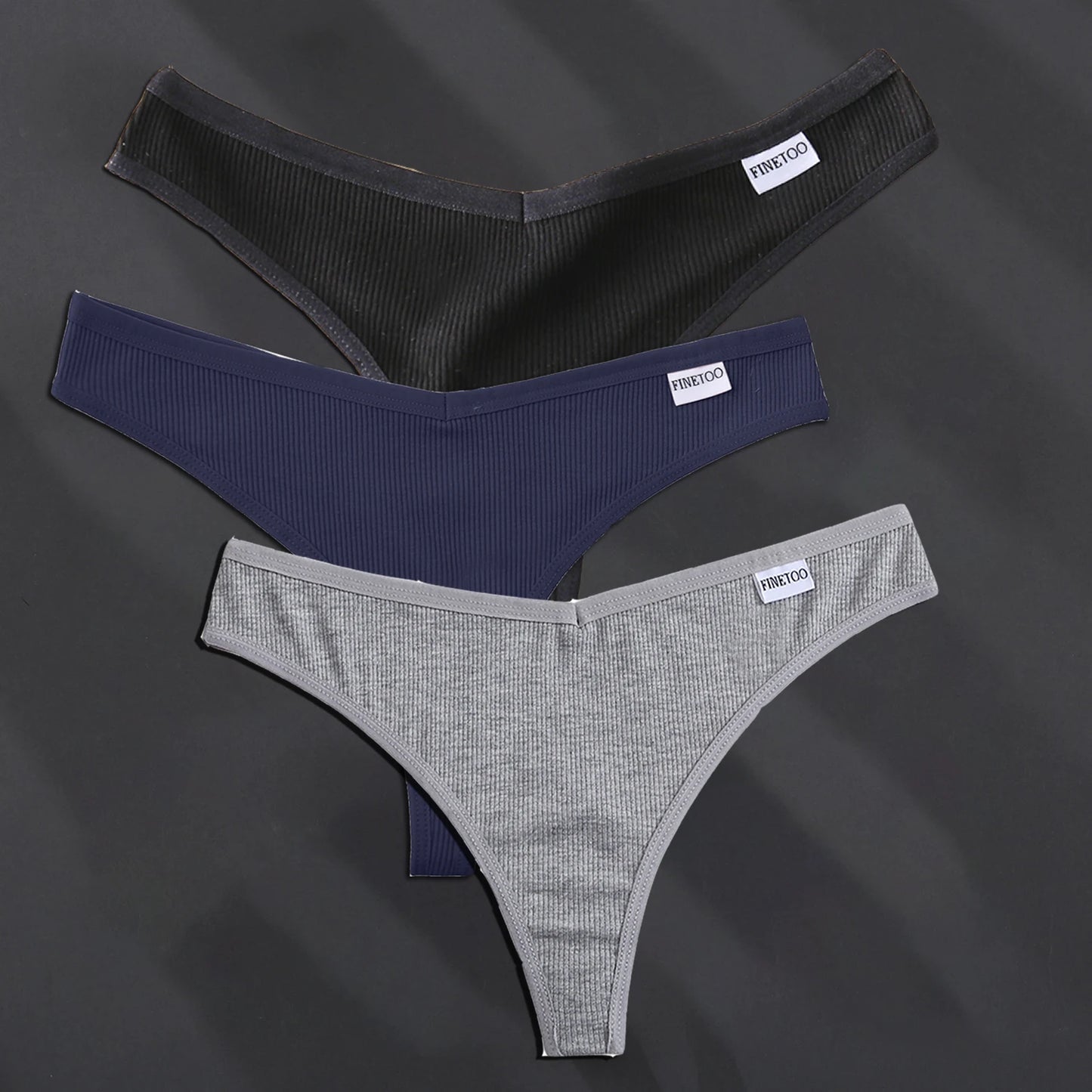 INTIMO SECRETS 3PCS Cotton G-Strings – Sexy Low-Rise Thong Underwear for Women M–XL