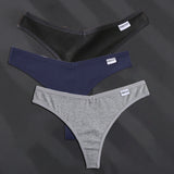 INTIMO SECRETS 3PCS Cotton G-Strings – Sexy Low-Rise Thong Underwear for Women M–XL