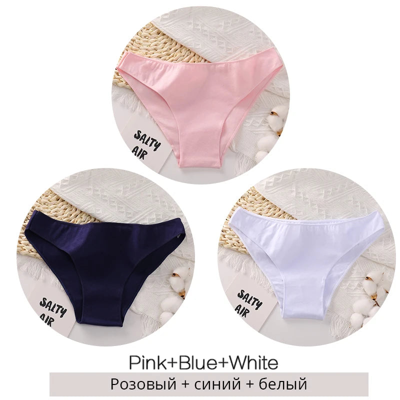 INTIMO SECRETS 3PCS Cotton Panties – Plus Size Women M-2XL Lingerie