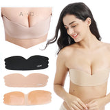INTIMO SECRETS Women’s Sexy Silicone Push-Up Bra – Invisible Self-Adhesive Nipple Covers & Bralette Pads