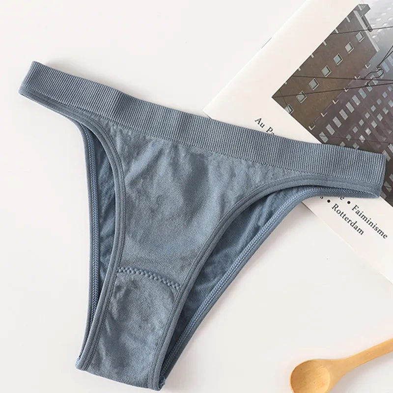 INTIMO SECRETS 2-Pack Brazilian G-String Set – Seamless High-Leg Thong with 100% Cotton Gusset & Sporty Wide Waistband