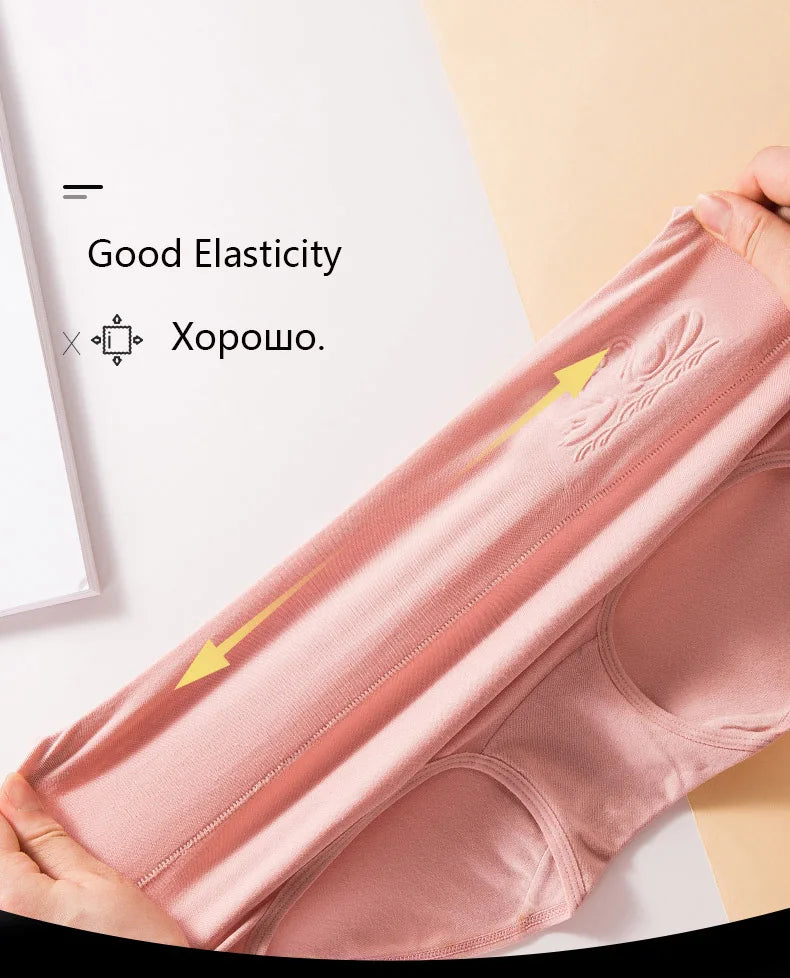 Plus Size M-5XL 4Pcs/Set High Waist Cotton Panties Women Body Shaper Underwear Soft Print Girls Briefs Slimming Female Lingerie