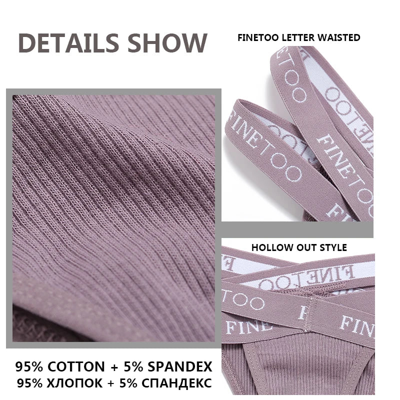 INTIMO SECRETS 2PCS Cotton Thongs – Sexy Cross-Strap G-String Underwear for Women