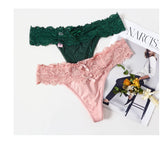 INTIMO SECRETS Women’s Sexy Lace Thong – Low-Waist G-String, Breathable Embroidered Panties