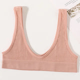 INTIMO SECRETS 3-Piece Seamless Push-Up Sports Bra Set – Deep U-Shape Ribbed Lingerie