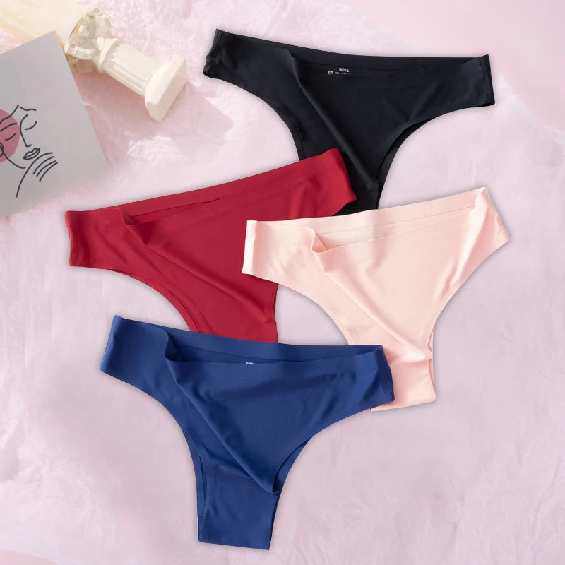 INTIMO SECRETS Ice Silk Seamless Thong – Low-Rise G-String Underwear for Women XXL