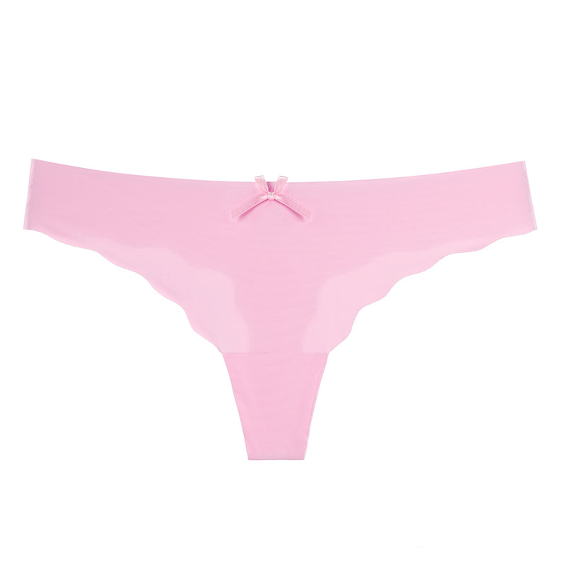 INTIMO SECRETS Women’s Sexy Thong – Seamless Invisible G-String, Ruffle T-Back Underwear