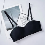 INTIMO SECRETS Women’s Invisible Strapless Bralette – 1/2 Cup Seamless Sexy Bra for Party & Wedding