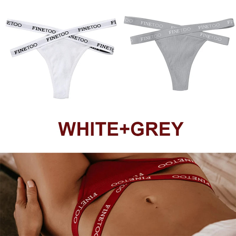 INTIMO SECRETS 2PCS Cotton Thongs – Sexy Cross-Strap G-String Underwear for Women