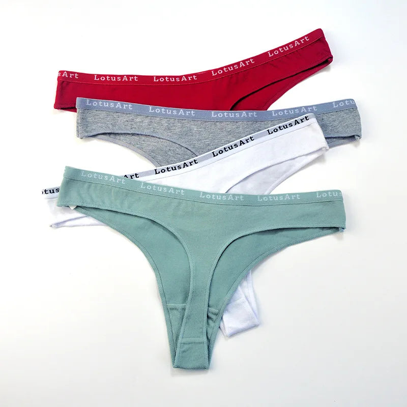 INTIMO SECRETS Women’s Cotton Thong – Sexy Low-Rise G-String Underwear M-XL