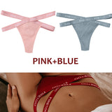 INTIMO SECRETS 2PCS Cotton Thongs – Sexy Cross-Strap G-String Underwear for Women