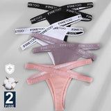 INTIMO SECRETS 2PCS Cotton Thongs – Sexy Cross-Strap G-String Underwear for Women