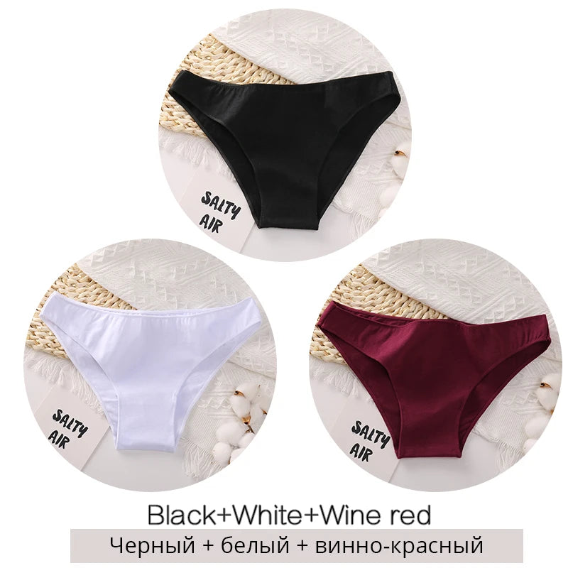 INTIMO SECRETS 3PCS Cotton Panties – Plus Size Women M-2XL Lingerie