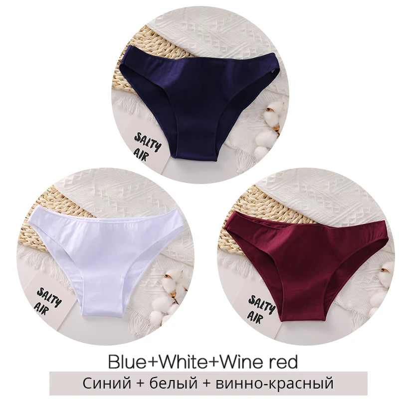 INTIMO SECRETS 3PCS Cotton Panties – Plus Size Women M-2XL Lingerie