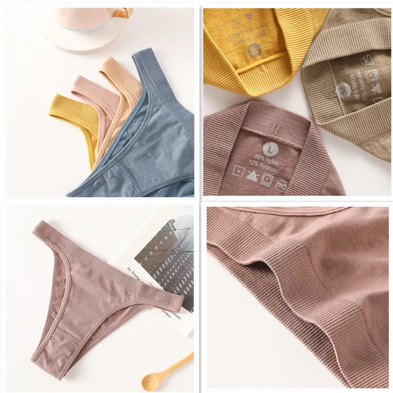 INTIMO SECRETS 2-Pack Brazilian G-String Set – Seamless High-Leg Thong with 100% Cotton Gusset & Sporty Wide Waistband