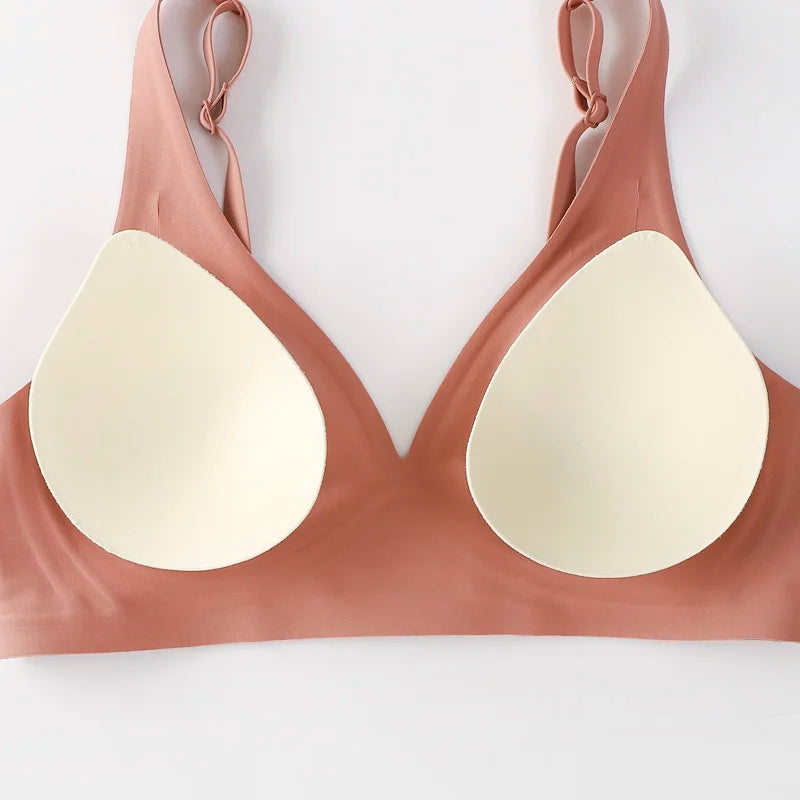 INTIMO SECRETS Soft Wireless Deep V Bra – Sexy Padded Bralette