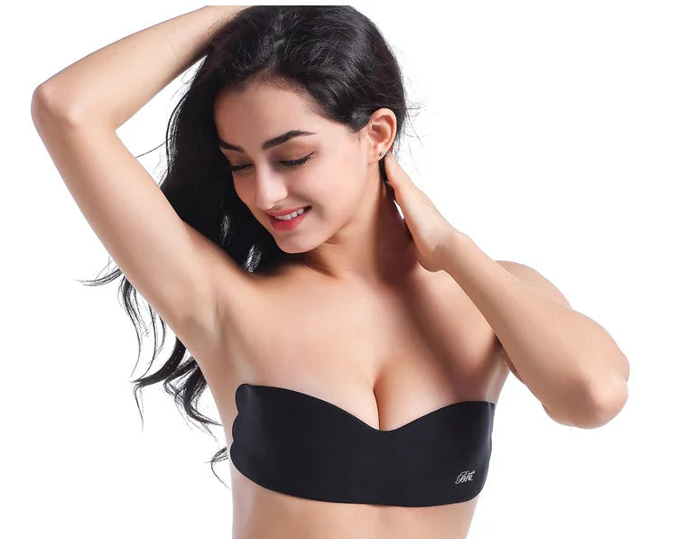 INTIMO SECRETS Women’s Sexy Silicone Push-Up Bra – Invisible Self-Adhesive Nipple Covers & Bralette Pads