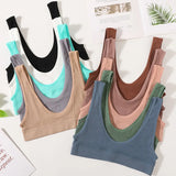 INTIMO SECRETS 3-Piece Seamless Push-Up Sports Bra Set – Deep U-Shape Ribbed Lingerie