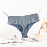 2PCS/Set Seamless G-String Panties Women Thongs Sexy Panty Lingerie Solid Color Female High Waist Thongs Women's Underwear