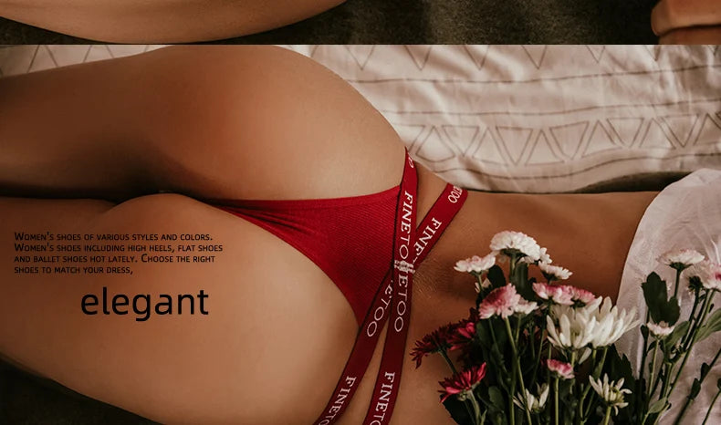 INTIMO SECRETS 2PCS Cotton Thongs – Sexy Cross-Strap G-String Underwear for Women