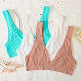 INTIMO SECRETS 3-Piece Push-Up Bra Set – Deep V, Low Back, Seamless Solid Color