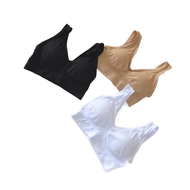 INTIMO SECRETS Women’s Plus-Size Seamless Push-Up Bra – 3PCS Wireless Fitness Set