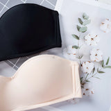 INTIMO SECRETS Women’s Invisible Strapless Bralette – 1/2 Cup Seamless Sexy Bra for Party & Wedding