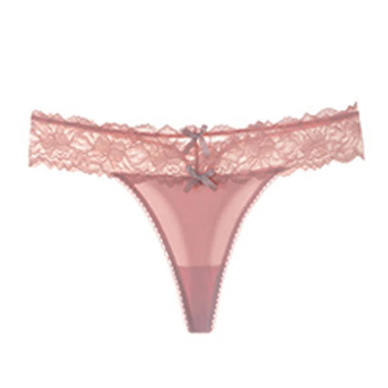 INTIMO SECRETS Women’s Sexy Lace Thong – Low-Waist G-String, Breathable Embroidered Panties