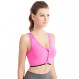 INTIMO SECRETS Front Zipper Sports Bra – Wire-Free Seamless Active Bra