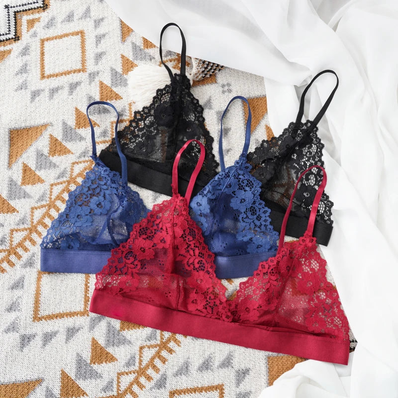 1 Pcs Sexy Bra For Woman Lace Thin Underwear Female Unlined Transparent Bras For Women Lace Sexy Lingerie Bralette 2022