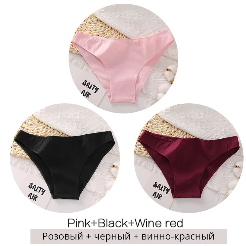 INTIMO SECRETS 3PCS Cotton Panties – Plus Size Women M-2XL Lingerie