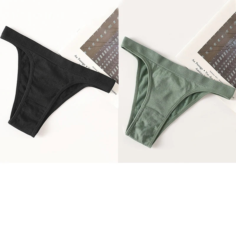 INTIMO SECRETS 2-Pack Brazilian G-String Set – Seamless High-Leg Thong with 100% Cotton Gusset & Sporty Wide Waistband