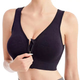 INTIMO SECRETS Front Zipper Sports Bra – Wire-Free Seamless Active Bra