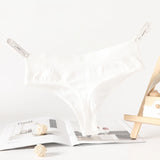 2PCS/Set Seamless G-String Panties Women Thongs Sexy Panty Lingerie Solid Color Female High Waist Thongs Women's Underwear