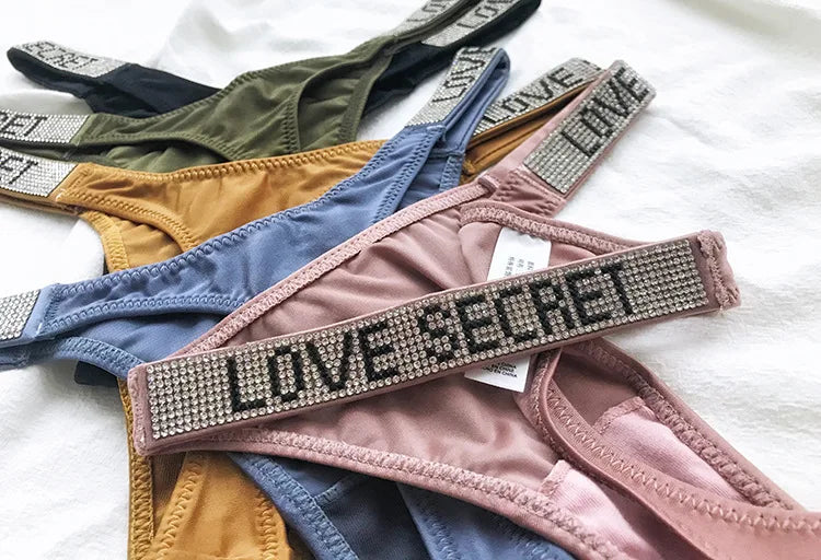 INTIMO SECRETS Rhinestone Letter G-String - Sexy Diamond Fitness Thong