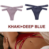 INTIMO SECRETS 2PCS Cotton Thongs – Sexy Cross-Strap G-String Underwear for Women