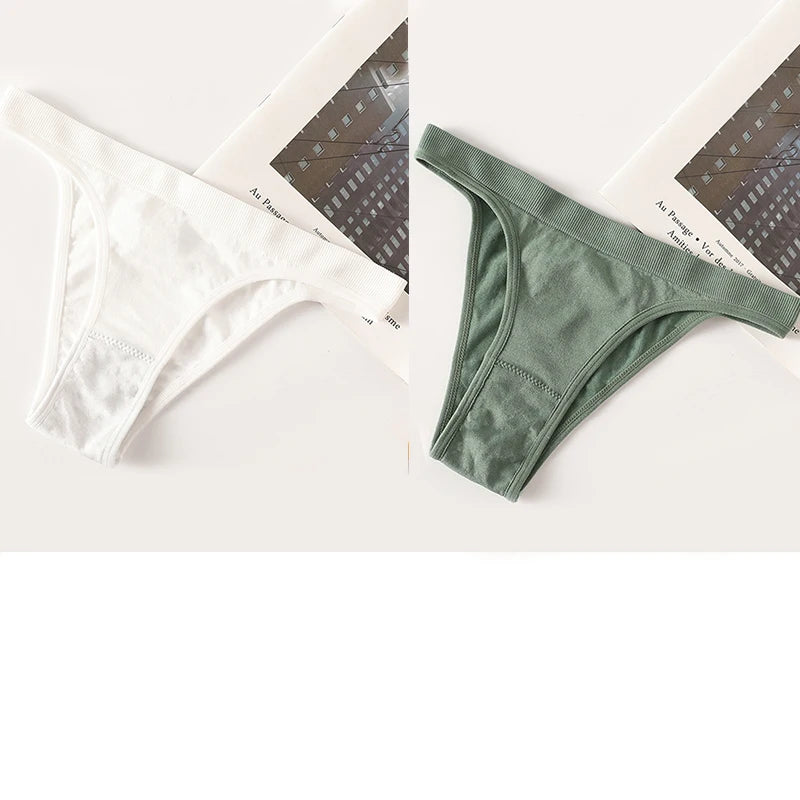 INTIMO SECRETS 2-Pack Brazilian G-String Set – Seamless High-Leg Thong with 100% Cotton Gusset & Sporty Wide Waistband