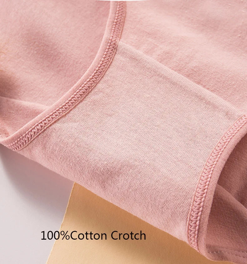 Plus Size M-5XL 4Pcs/Set High Waist Cotton Panties Women Body Shaper Underwear Soft Print Girls Briefs Slimming Female Lingerie