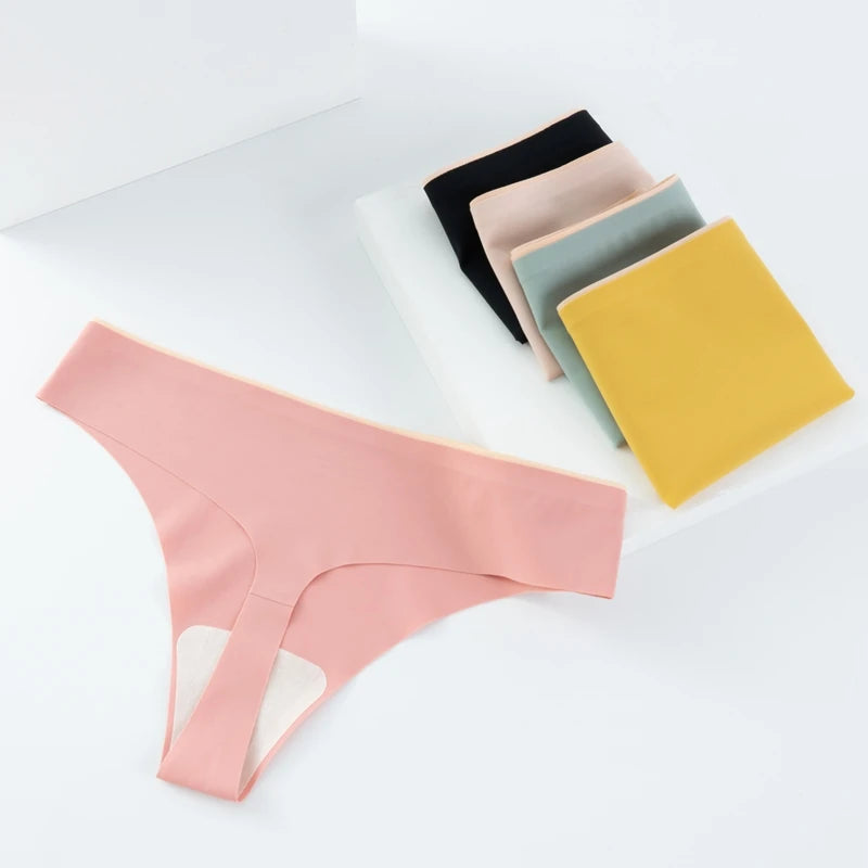 INTIMO SECRETS Ice Silk Seamless Thong – Low-Rise G-String Underwear for Women XXL