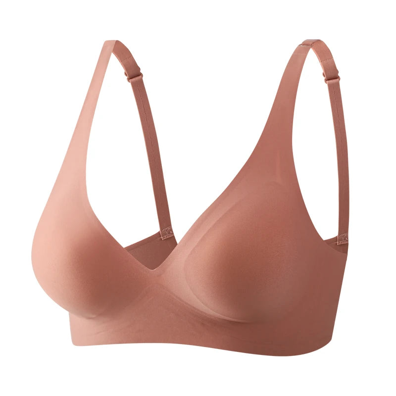 INTIMO SECRETS Soft Wireless Deep V Bra – Sexy Padded Bralette