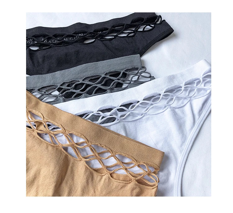 INTIMO SECRETS Women’s Hollow-Out Seamless G-String – Sexy Mid-Waist Panties