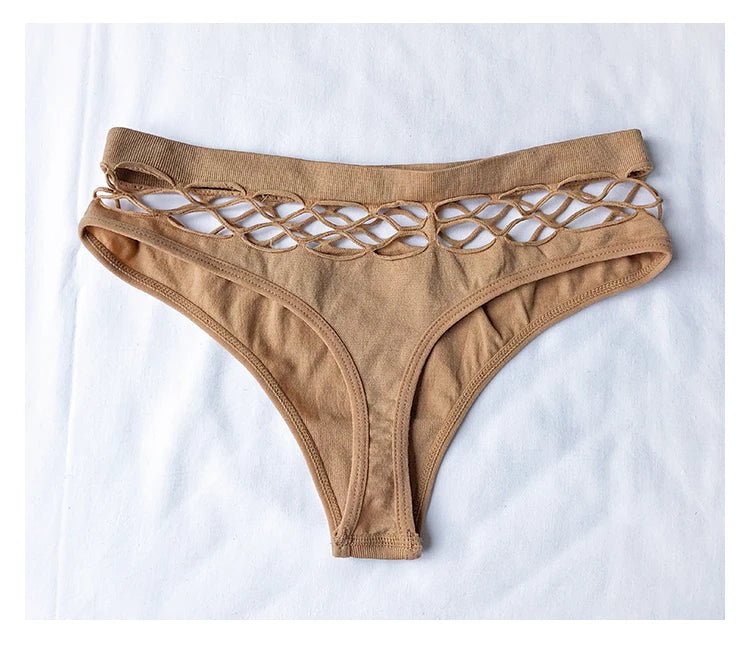 INTIMO SECRETS Women’s Hollow-Out Seamless G-String – Sexy Mid-Waist Panties