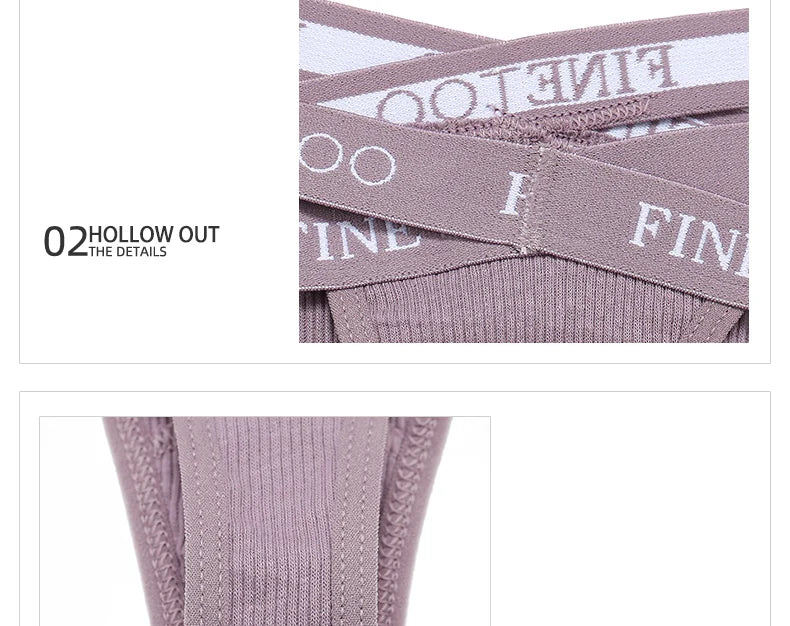 INTIMO SECRETS 2PCS Cotton Thongs – Sexy Cross-Strap G-String Underwear for Women