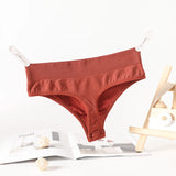 2PCS/Set Seamless G-String Panties Women Thongs Sexy Panty Lingerie Solid Color Female High Waist Thongs Women's Underwear
