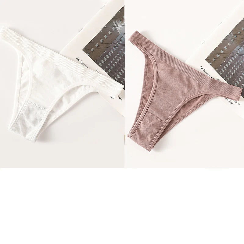 INTIMO SECRETS 2-Pack Brazilian G-String Set – Seamless High-Leg Thong with 100% Cotton Gusset & Sporty Wide Waistband