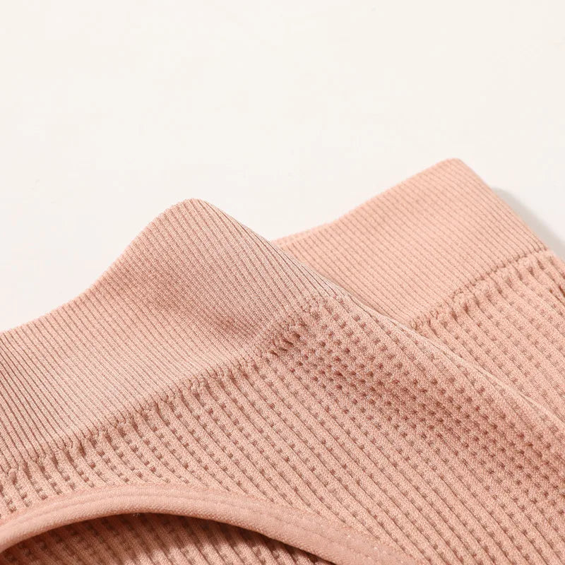 INTIMO SECRETS 3-Piece Seamless Push-Up Sports Bra Set – Deep U-Shape Ribbed Lingerie